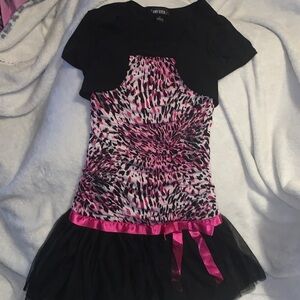 Amy Byer Black and Pink Kids Dress